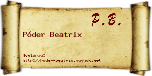 Póder Beatrix névjegykártya