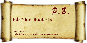 Póder Beatrix névjegykártya